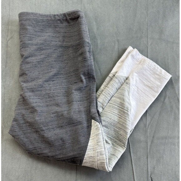 RBX Capri Leggings Women's Medium Gray White Pull On Elastic Waistband High Rise - Picture 1 of 9